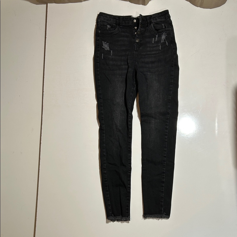 Black Distressed Women's Jeans